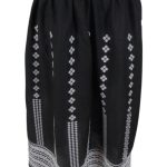 Fusta traditionala neagra, dama, R24F, negru/alb