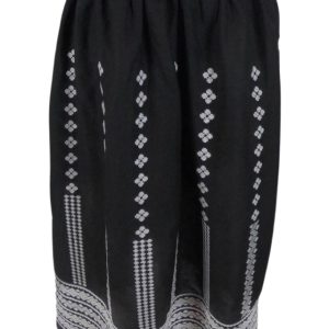 Fusta traditionala neagra, dama, R24F, negru/alb