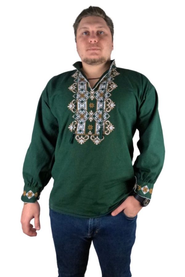 Ie barbati verde, cu broderie, BB24