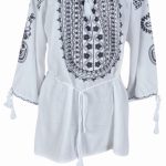 Ie dama alba cu broderie, R24, alb/negru
