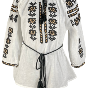 Ie dama alba cu broderie, R24, alb/bej