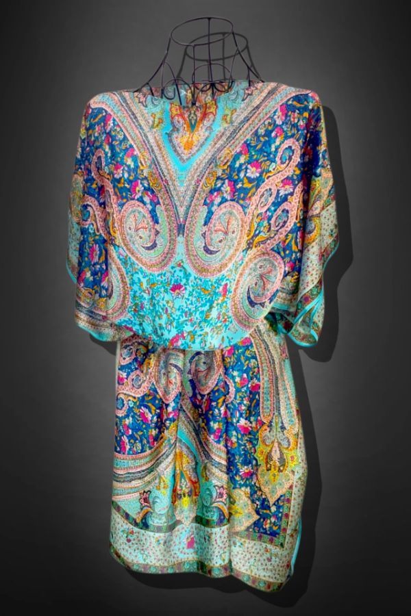Rochie tip poncho dama, 24MT, bleu