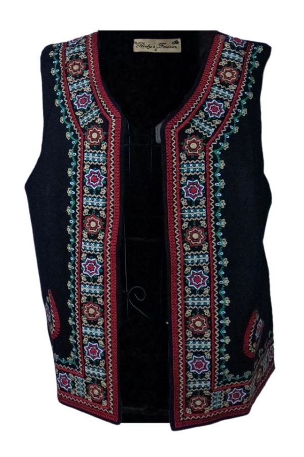 Vesta dama tradiționala, R1 negru/rosu bordo