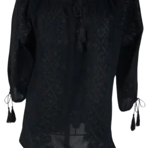 Bluza traditionala neagra cu broderie, BN24, negru darth vader Bluza traditionala neagra cu broderie, BN24, negru darth vader