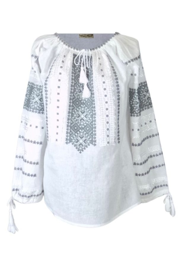 Ie dama alba cu broderie, DEC, alb/gri