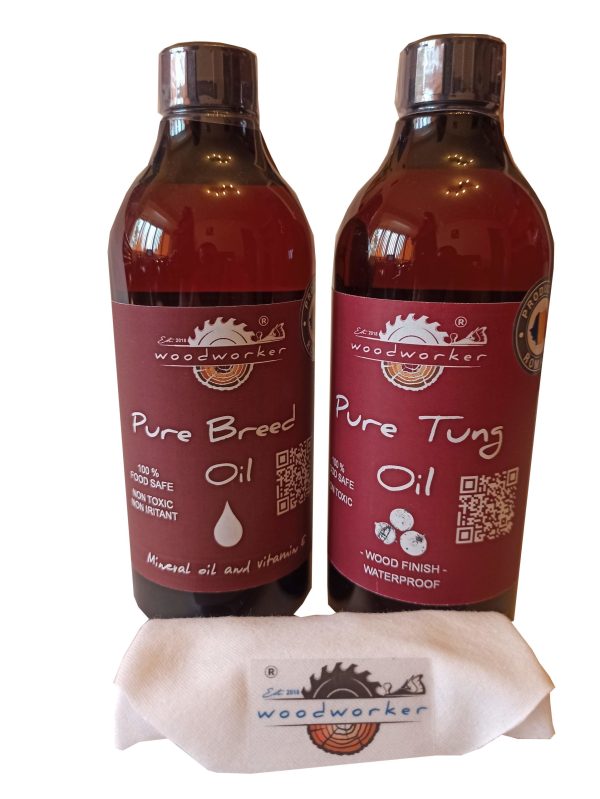 Dual Pack - Pure Breed Oil, Pure Tung Oil, laveta bumbac