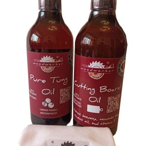 Dual Pack: Pure Tung Oil, Cutting Board Oil, laveta bumbac