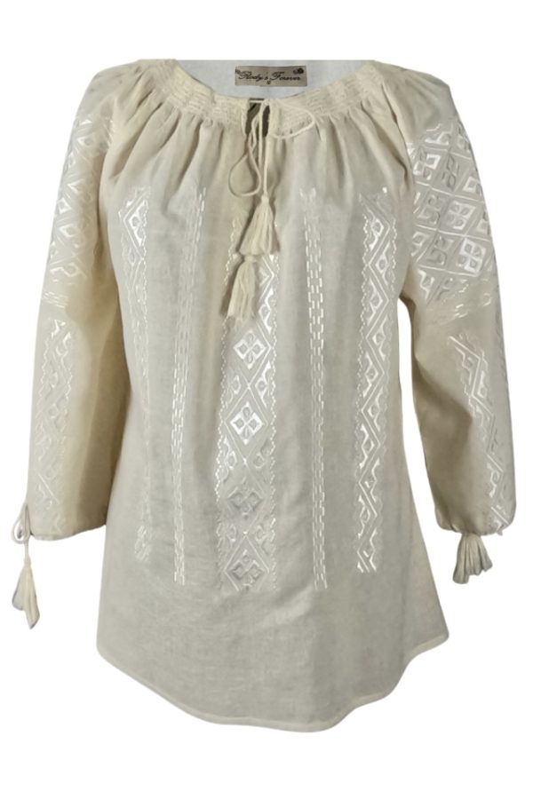 Bluza traditionala bej, dama, B23