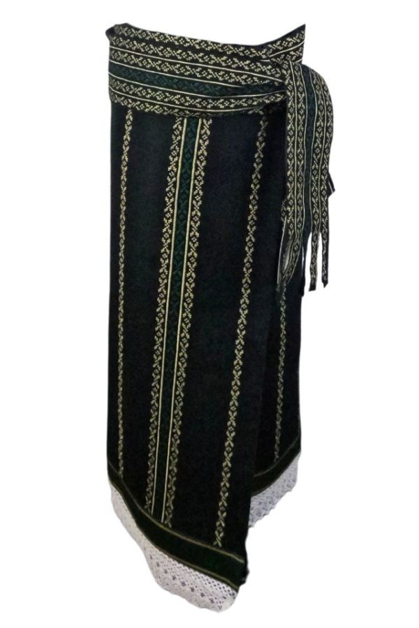 Fusta dama tip catrinta cu broderie traditionala one size, negru/