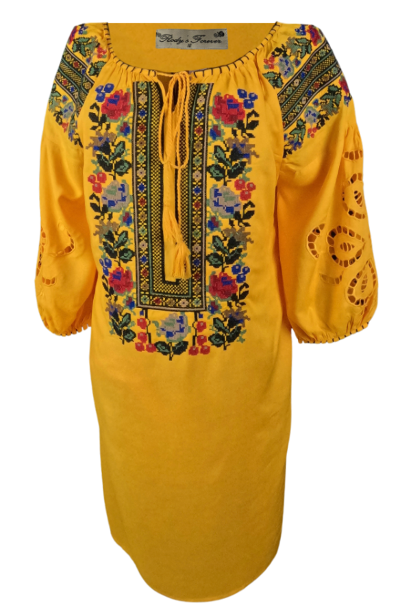 Rochie traditionala galbena dama R