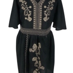 Rochie traditionala neagra, dama R, negru/bej