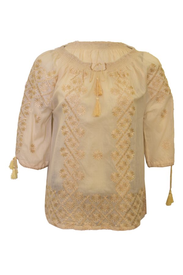 Bluza traditionala bej, dama RBIB, bej