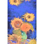 Fular dama casmir, pictata 1 , Dacali, 10 albastru/galben