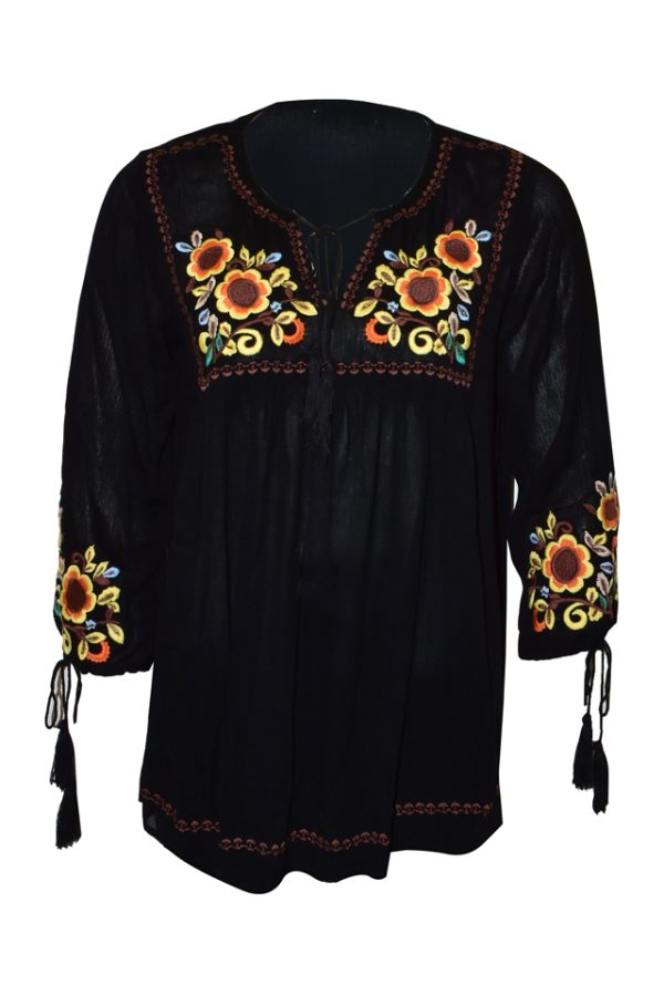 Bluza traditionala neagra, dama RFN, negru