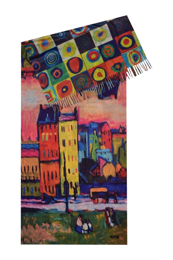 Fular dama casmir, pictata multicolor 1 , Dacali, 02 galben/oranj