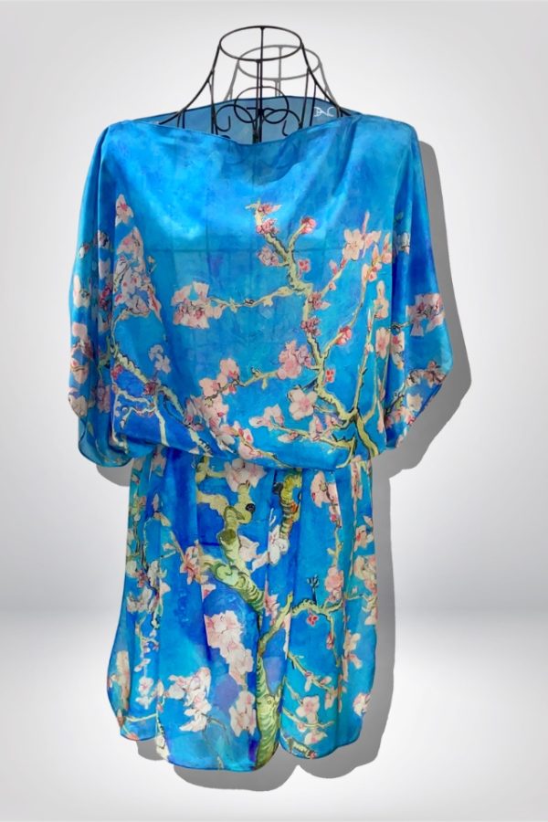 Rochie tip poncho, dama, 24FMR, bleu, One size
