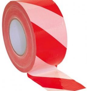 Banda delimitare santier diverse rola 5cm x 200 metri Rosu -Alb