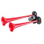 Claxon cu 2 goarne 24v rosu pe aer 125dB