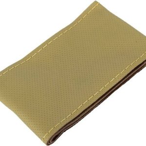 Husa volan din piele Bej cu gaurele ac si ata marime M