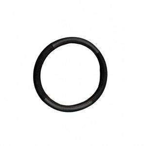 Husa volan imitatie piele si alcantara negru cusatura neagra marime M