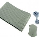 Husa volan piele gri cu ac si ata si gaurele marime M