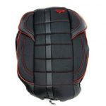 Huse scaune universale premium negru + cusatura rosie piele +textil cusatura airbag