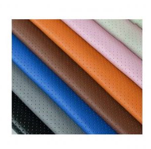 Material imitatie piele perforat Maro