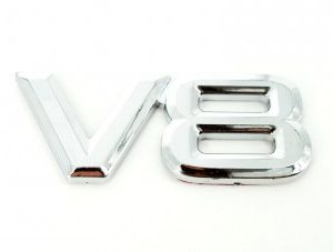 Ornament cromat V8