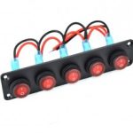 Panou cu 5 butoane luminoase diferite functii 12V 20A