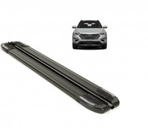 Praguri laterale tip treapta Rainbow negru Hyundai Santa Fe 2012-2018 &reg ALM