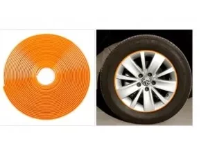Protectie jante cu banda dublu adeziva culoare PORTOCALIU