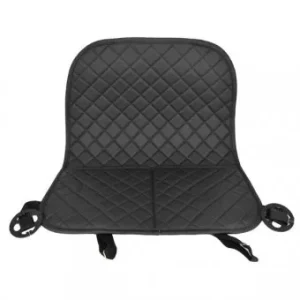 Protectie spatar scaun auto cu buzunare din piele ecologica neagra cusatura neagra