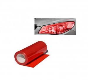 Rola folie protectie faruri stopuri premium rosie cu functie de regenerare 60cm x 60cm
