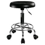 Scaun hidraulic pe roti, Negru, Taburet rotativ, Pentru salon, Cosmetica, Pedichiura, Manichiura, Frizerie,