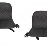 Set protectie spatar scaun auto cu buzunare din piele ecologica neagra