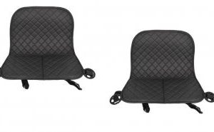 Set protectie spatar scaun auto cu buzunare din piele ecologica neagra