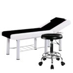 Set salon - Scaun hidraulic, Taburet rotativ, Negru + Masa cosmetica, Pat masaj profesional, 186x70x65cm,