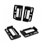 Set suporti placute numar slim 4 bucati fata si spate negru &reg ALM