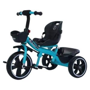 Tricicleta copii 2 - 6 ani, Albastra, Suport picioare, Sezut reglabil