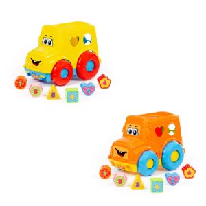 Autobuz + cuburi educative, 23.5×15.2×17 cm, Polesie