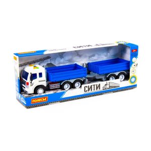 Camion + remorca cu lumina si sunet, 46.6×10.2×12 cm, Polesie