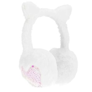 Casca protectie urechi, Alba, cu blanita si paiete – STARPAK