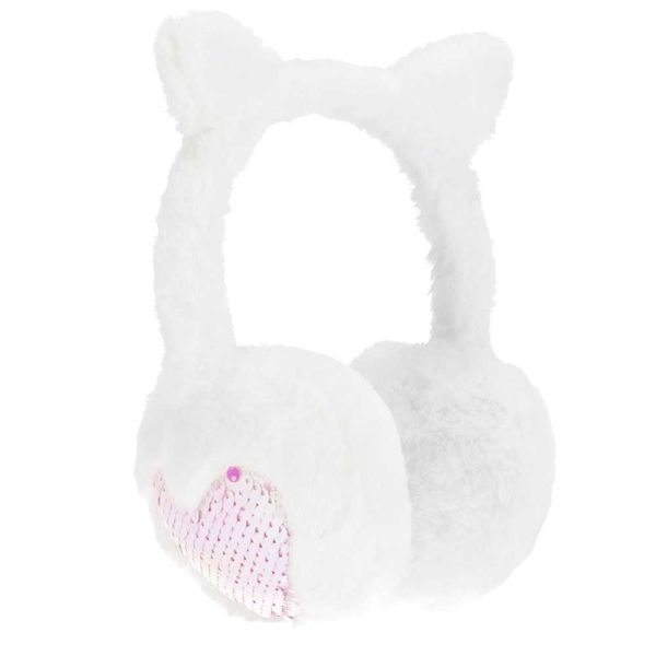 Casca protectie urechi, Alba, cu blanita si paiete – STARPAK