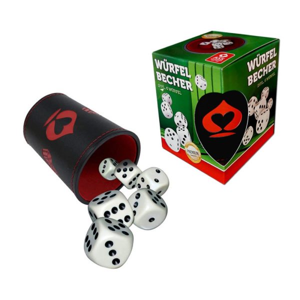 Cupa piele ECO + 6 zaruri – CARTAMUNDI