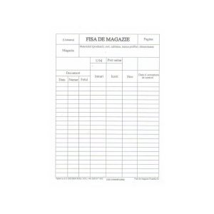 Fisa de magazie A5, carton velin, 100/bloc