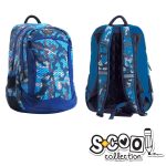 Ghiozdan compartiment laptop, BLUE MILITARY, 43x27x15cm – S-COOL