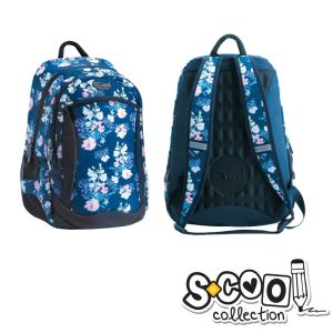 Ghiozdan compartiment laptop, FLOWERS, 43x27x15cm – S-COOL