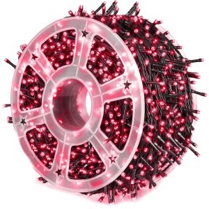 Instalatie pom Craciun, 240 becuri, 50 m, Rosie