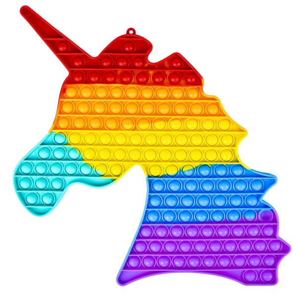 Jucarie senzoriala, antistres, curcubeu, XXL, 42x32x1,5 cm – Unicorn