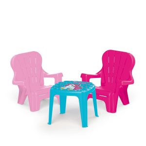 Masuta cu 2 scaunele, roz – Unicorn – Dolu